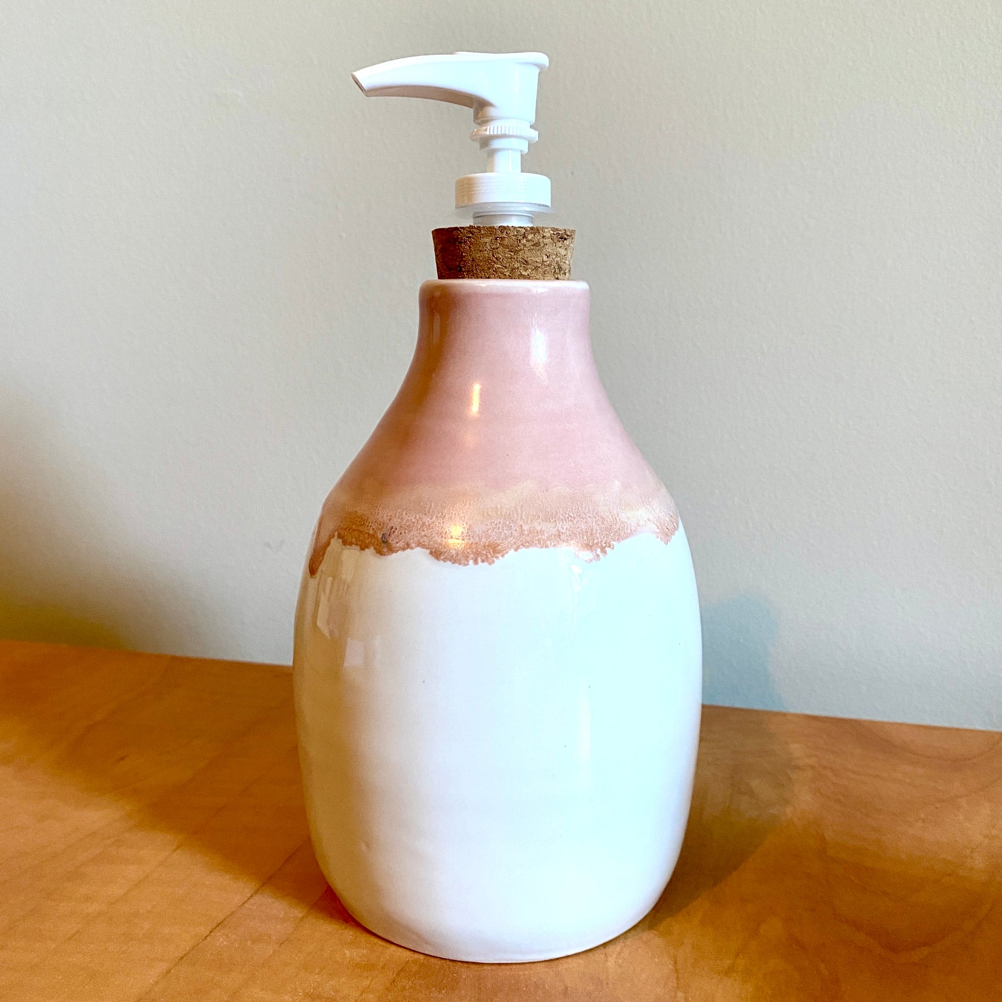 Handmade Pottery Soap Dispenser with pump